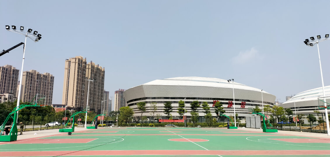 【案例】广西百色体育中心室外篮球场灯光建设工程